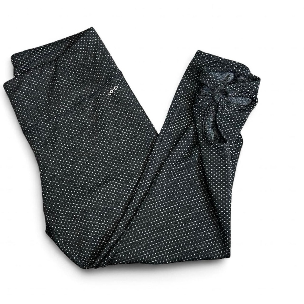 Jockey-  Capri Leggings-  M Black /Gray / Floral Cutout on leg